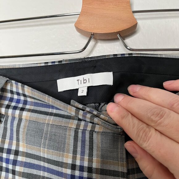 Tibi Womens Taylor Lucas Suiting Academia Plaid Dress Pants Size 2 - Picture 3 of 11